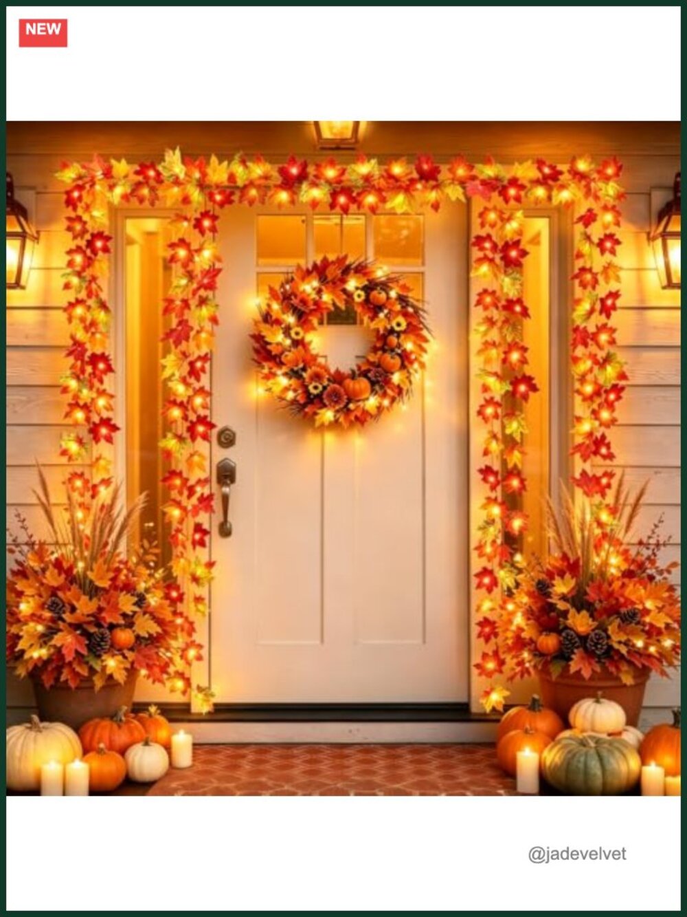 2 Pack Fall Maple Leaf String Lights 20ft 40 LED Battery Operated